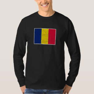 Tchad Flagga med Vintage Tchads nationella Färg T Shirt