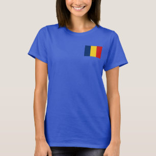 Tchad Flagga och Karta dk T-Shirt