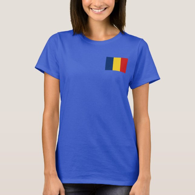 Tchad Flagga och Karta dk T-Shirt (Framsida)