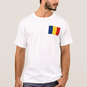 Tchad flagga och kartaT-tröja T-shirt