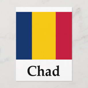 Tchad Flagga och Namn Vykort