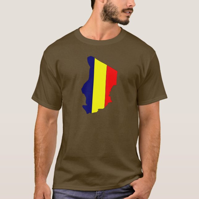 Tchad flaggakarta t-shirt (Framsida)