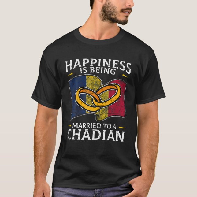 Tchad Giftermål Tchad, gift Flagga bröllopskultur T Shirt (Framsida)