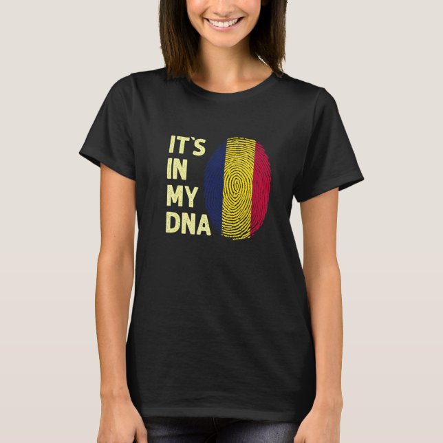 Tchad i mitt DNA-Flagga i Tchad T Shirt (Framsida)