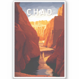 Tchad Illustration Resa Konst Vintage Klistermärken