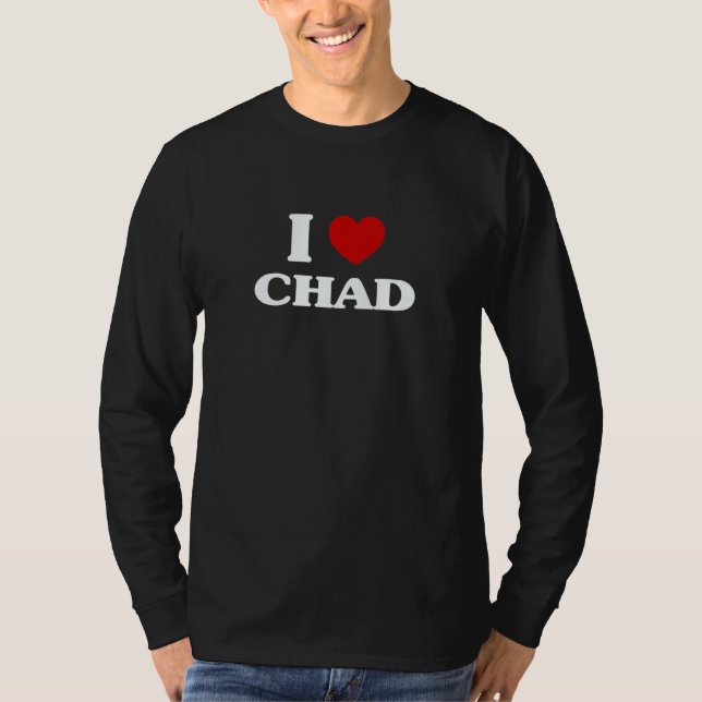 Tchad jag älskar Tchad souvenir jag älskar Tchad T Shirt (Framsida)