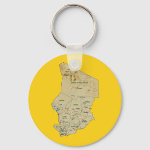 Tchad karta Keychain Nyckelring
