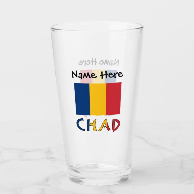 Tchad och Tchadisk flagga Personlig  Glaskopp (Framsida)