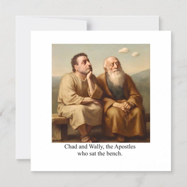 Tchad och Wally, Apostles som satt i bänken. Magnetisk Inbjudningskort (Framsida)