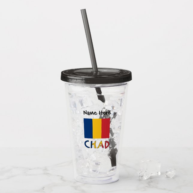 Tchad Tchad Flag Personlig  Take Away Mugg (Framsida Ice)