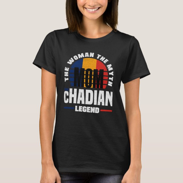 Tchad Tchad Tchad Flagga Mors dag T Shirt (Framsida)