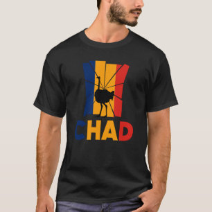 Tchad Tchad Tchad Flagga Ostrich Animal Silhouette T Shirt