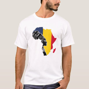 Tchad Tchads Flagga Afrika Karta Ethnic Heritage B T Shirt
