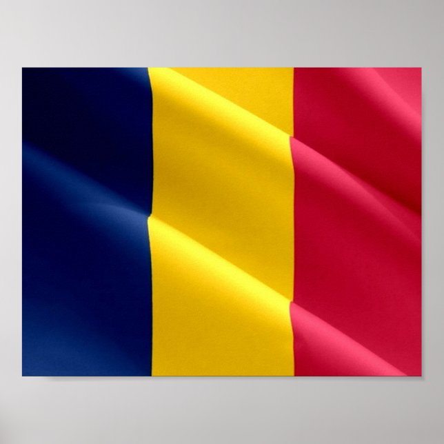 Tchad - Vikande Flagga - Poster (Framsidan)