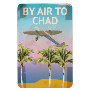 Tchad Vintage resor poster Magnet