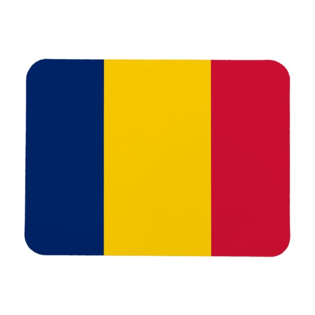 Tchads flagga magnet (Horisontell)