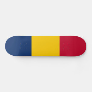 Tchads flagga mini skateboard bräda 18,5 cm