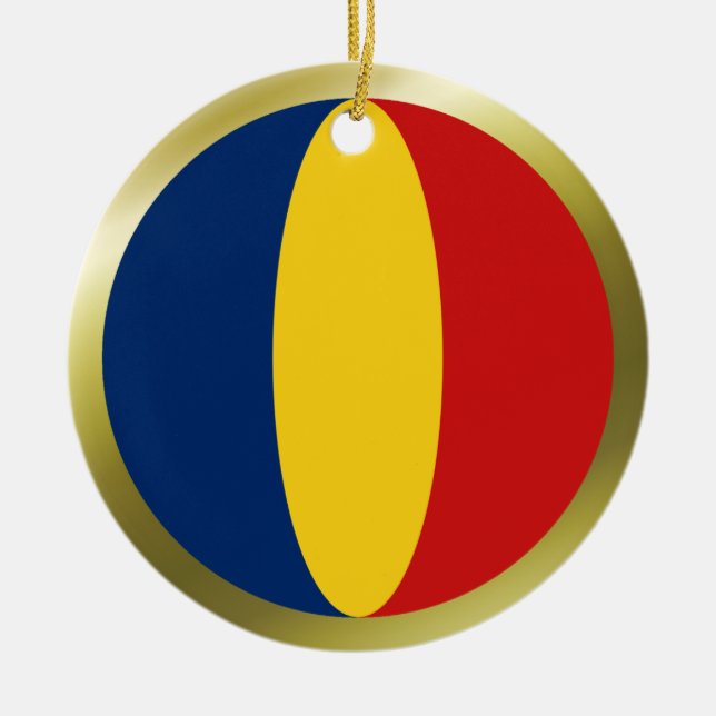 Tchads flagga ornament (Framsidan)