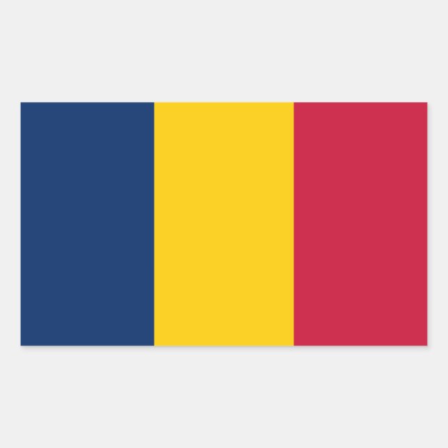 Tchads flagga rektangulärt klistermärke (Framsida)
