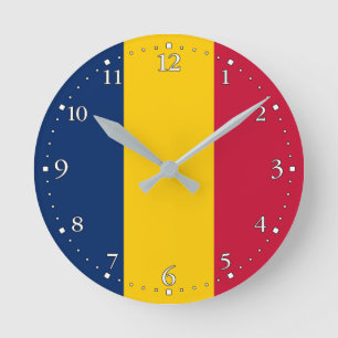 Tchads flagga rund klocka