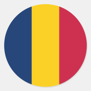 Tchads flagga runt klistermärke