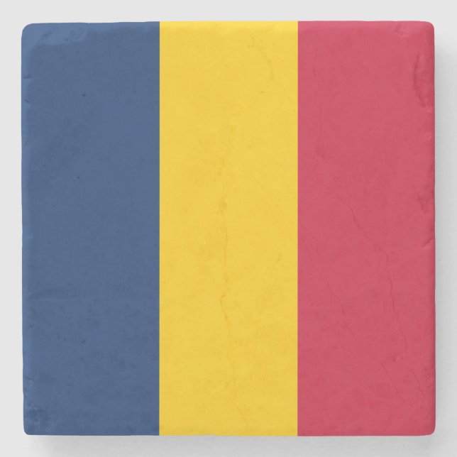 Tchads flagga stenunderlägg (Framsidan)