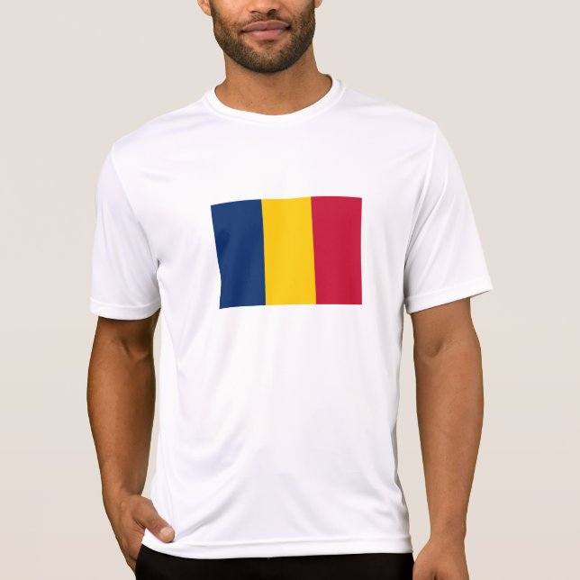 Tchads flagga t shirt (Framsida)