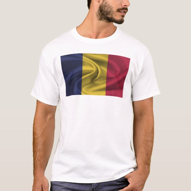 Tchads flagga t shirt (Framsida)