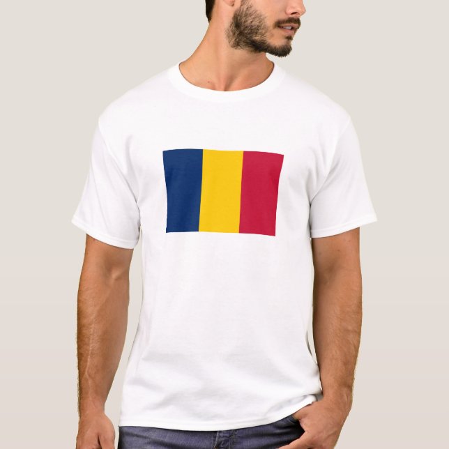 Tchads flagga t shirt (Framsida)