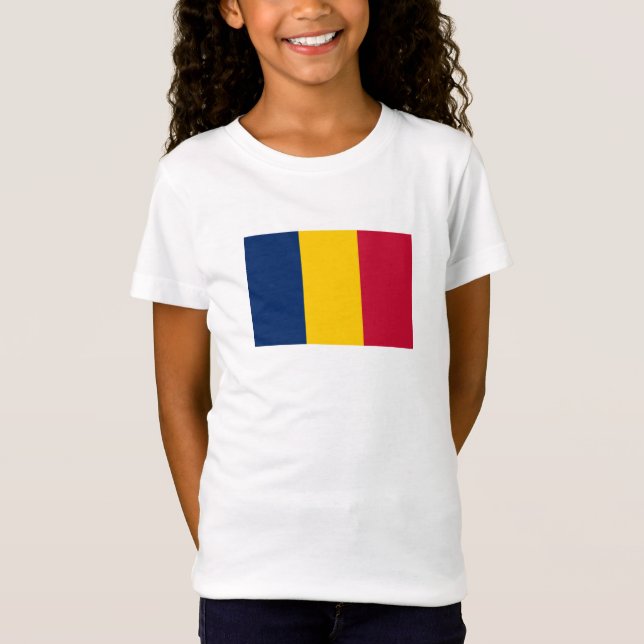 Tchads flagga t shirt (Framsida)