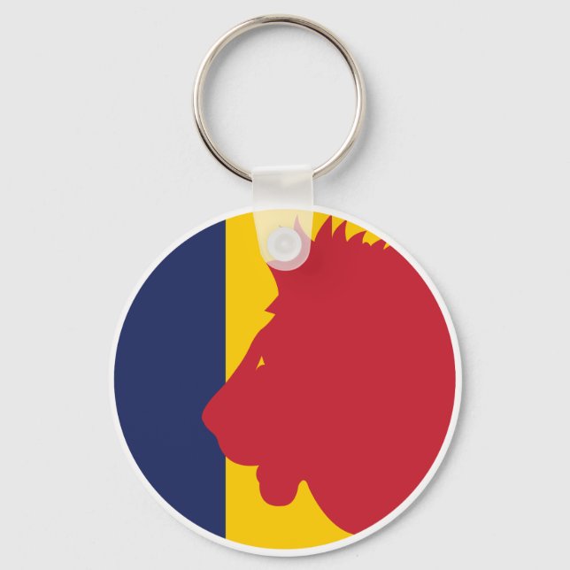 Tchads Lejona nationella Flagga i Tchad Nyckelring (Framsida)
