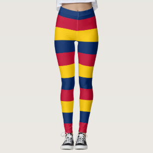 Tchads nationella Flagga Färg-Vågrät strimlat Leggings