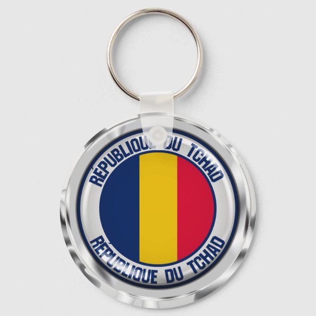 Tchads runda emblem nyckelring (Framsida)