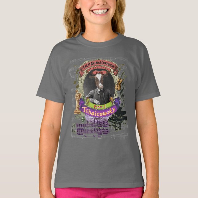 Tchaicowsky underbar djur kompositörTchaikovsky ko T Shirt (Framsida)