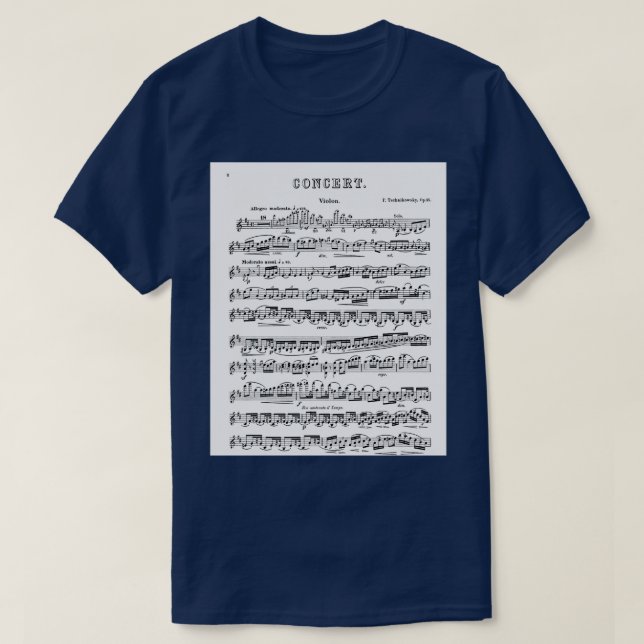 Tchaikovsky Violin Converto Graphic T Shirt (Design framsida)