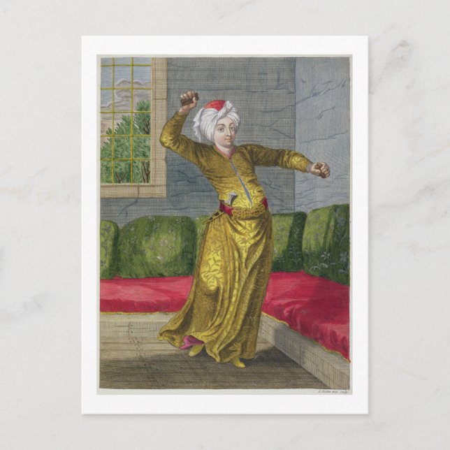 Tchingui, turkisk dansare, 1800-talet (engrave) vykort (Framsida)
