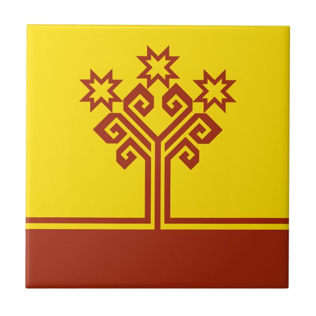 Tchuvashien flagga kakelplatta (Framsidan)