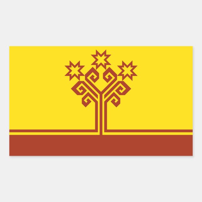 Tchuvashien flagga rektangulärt klistermärke (Framsida)
