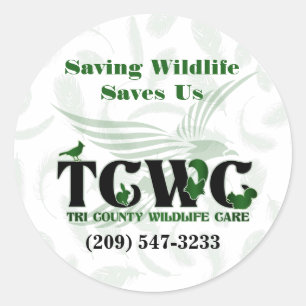 TCWC - Logotyp Saving Wildlife Saves Us Stickers Runt Klistermärke