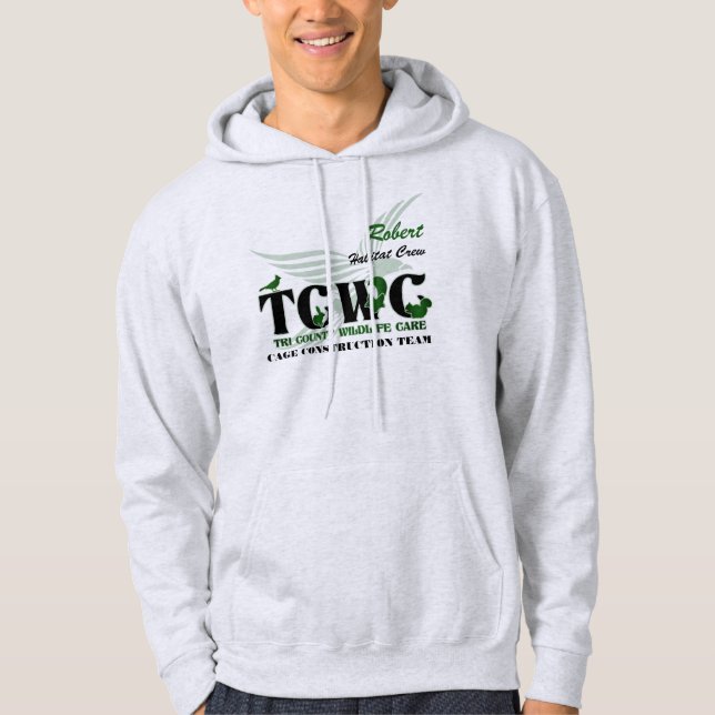 TCWC-logotypvolontär - beställnings- volontär/namn Sweatshirt Med Luva (Framsida)