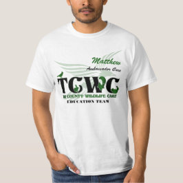 TCWC-logotypvolontär - beställnings- volontär/namn T-shirt