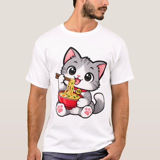 TD Kitty Ramen Cat T-Shirt (Framsida)