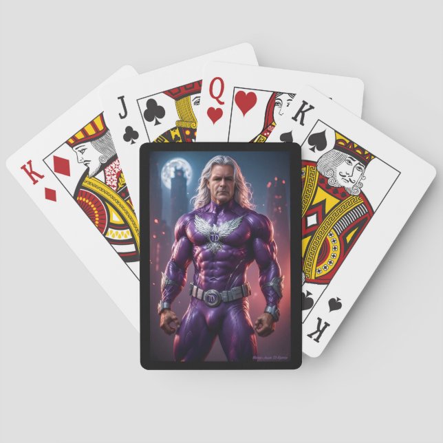 TD Phoenix. Min superhjälte. Lila kraft! Casinokort (Baksidan)