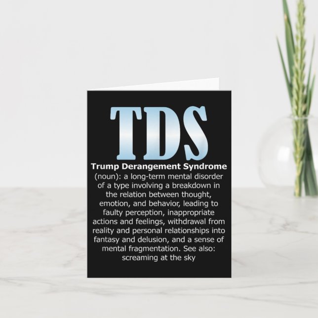 Tds Trump Derangement Syndrome Funny Trump Kort (Framsida)