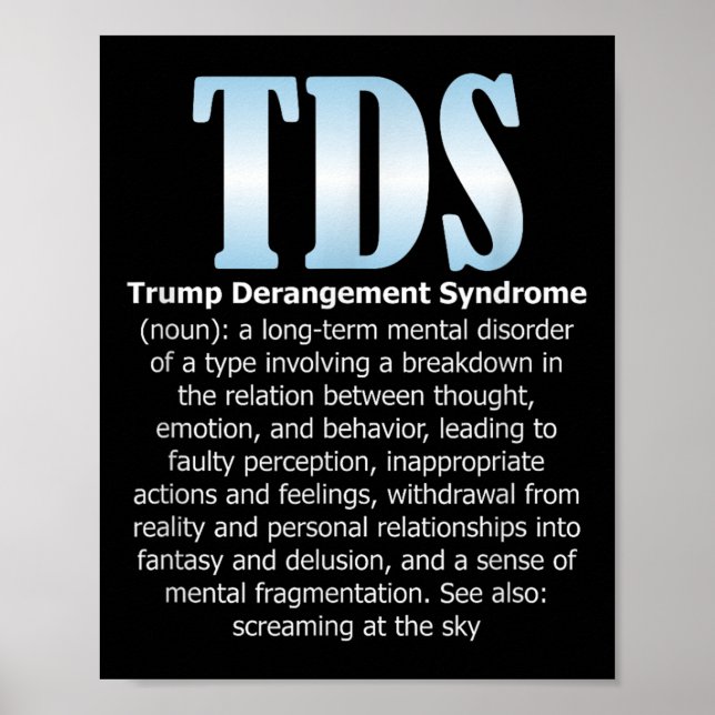 Tds Trump Derangement Syndrome Funny Trump Poster (Framsidan)