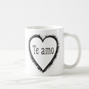 Te amo, älskar jag dig i spanjor kaffemugg