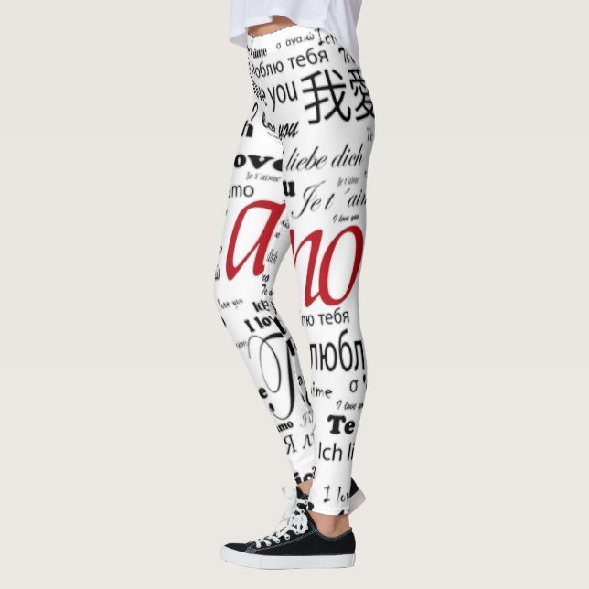 te amo con muchas idiomas leggings (Vänster)