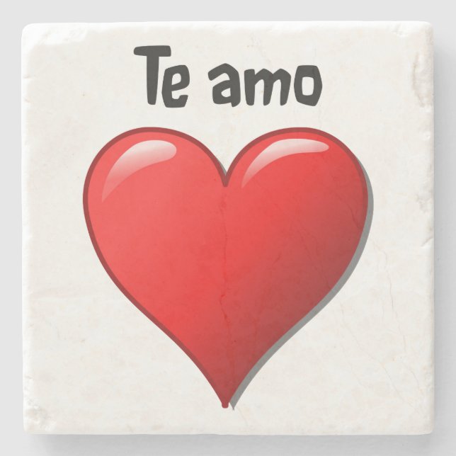 Te amo - Jag älskar dig i spanjor Stenunderlägg (Framsidan)