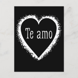 Te amo, jag kärlek er på spanska, svart och vitt vykort