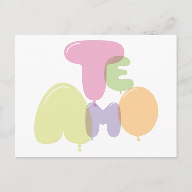 Te amo - jag kärlek er på spanska vykort (Framsida)